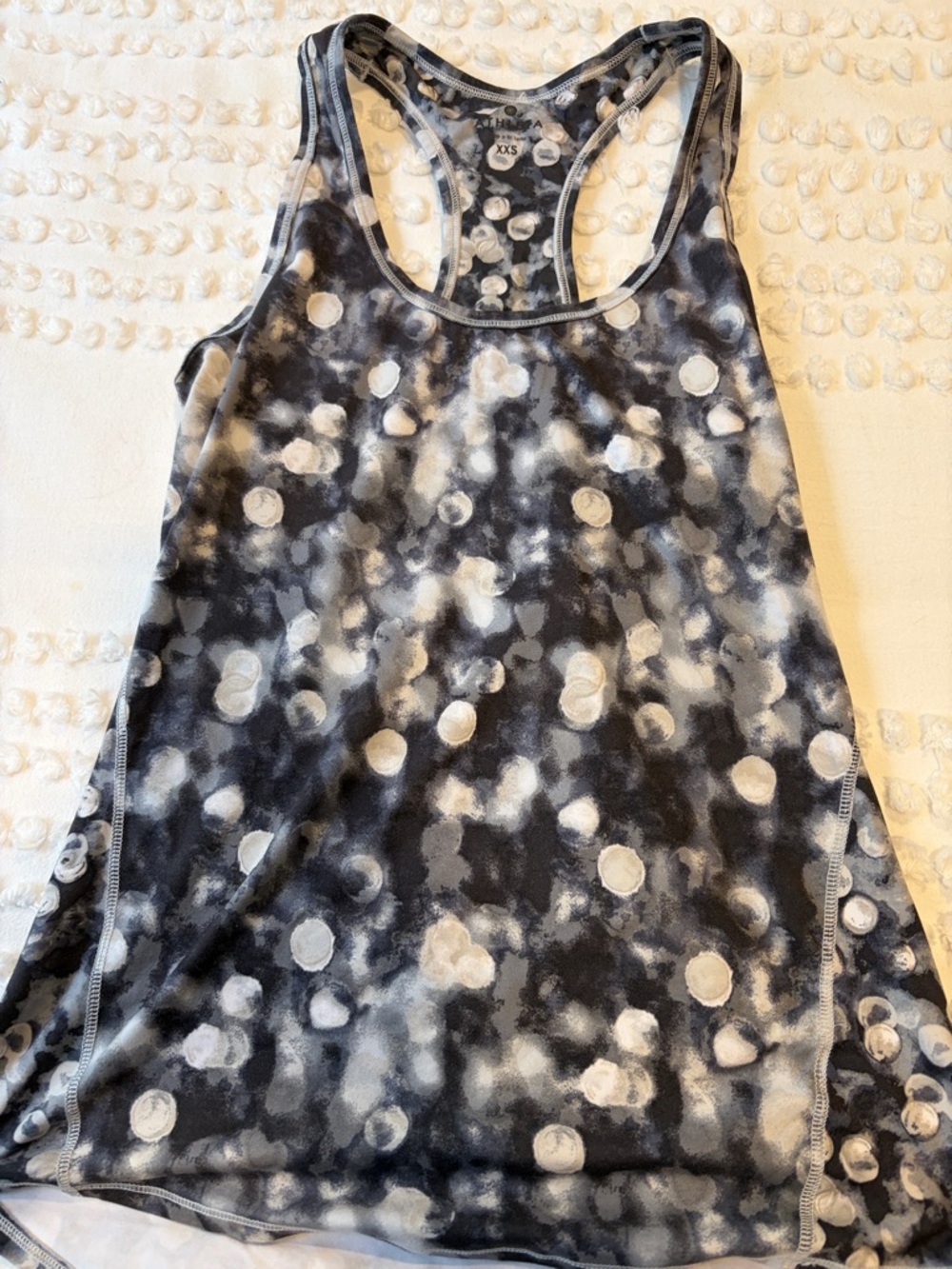 Athleta  Black & White Polka Dot Racerback Tank Top